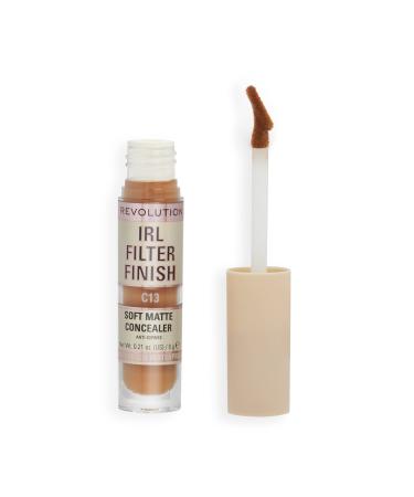 Makeup Revolution IRL Filter Finish Concealer Medium to Full Coverage Matte Finish C13 Dark Skin Tones 6g C13 6 g (Pack of 1)