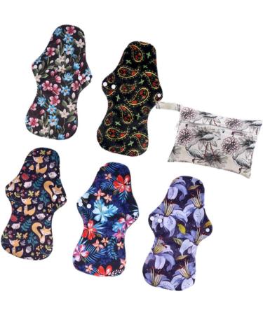 Healifty 6pcs Bamboo Washable Menstrual Pads | Organic Nursing Pads | Super Absorbent | Assorted Colors | 1 Pack - Buy Online on GoSupps.com