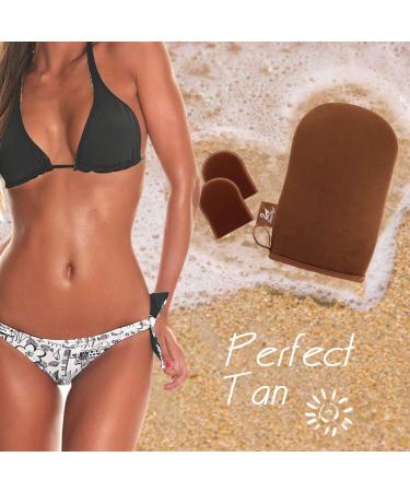 Self Tanning Mitt Applicator - Double-Sided Microfiber Sunless Tanner Glove for Flawless Streak-Free Tan | Includes 2 Face Tan Mitts - Shop Internationally - Buy Online on GoSupps.com
