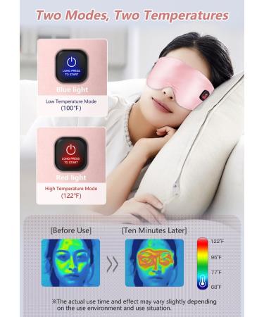 Heated Eye Mask Cordless - USB Rechargeable Silk Sleep Mask for Dry Eyes Relief | Warm Eye Compress for Stye Blepharitis & Chalazion - Perfect Gift for Men & Women - Buy Online on GoSupps.com