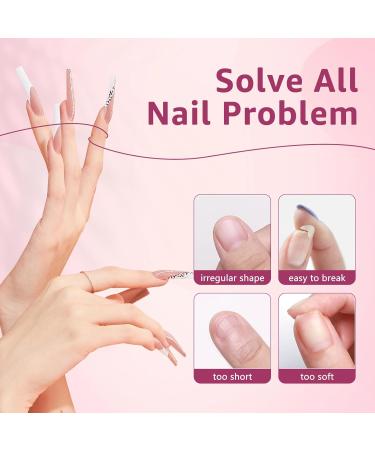 240PCS Soft Gel Square Nail Tips - Clear Ballerina Full Cover Acrylic Nail Tips for Professional & DIY | Perfect for Press-On Nails & Dip Powder - Buy Online on GoSupps.com