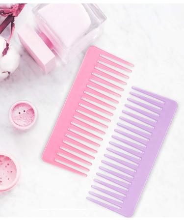 Wide Tooth Detangling Comb Set for Long, Curly, and Wet Hair - No Handle Styling Shampoo Comb - 2 Pieces (Pink & Purple) - Buy Online on GoSupps.com
