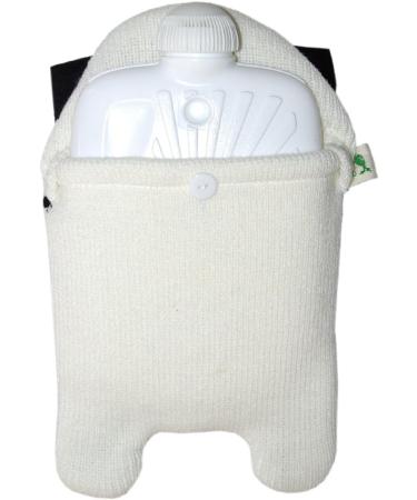 Hugo Frosch Children's Eco Hot Water Bottle 0.8L with Knitted Pug Beige-Melange Cover | Sustainable Comfort for Kids - International Shipping Available - Buy Online on GoSupps.com