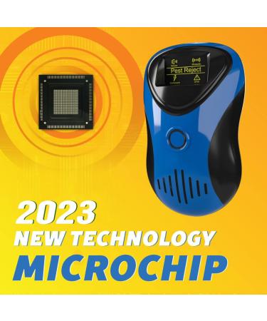 2023 Powerful Ultrasonic Pest Repeller with LCD - Indoor/Outdoor Rodent Control - Electronic Rat, Mouse, Bat, Squirrel Repellent - Electromagnetic Waves - Blue - Buy Online on GoSupps.com