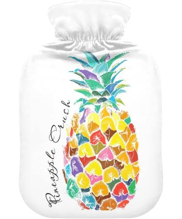 Naanle Colorful Pineapple Watercolor Heat Bottle 1L Transparent Hot & Cold Therapy for Bed Hands & Feet | Pain Relief | International Shipping - Buy Online on GoSupps.com