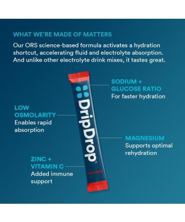 DripDrop Hydration - Electrolyte Powder Packets - Watermelon Berry Fruit Punch Grape - 128 Count - Buy Online on GoSupps.com