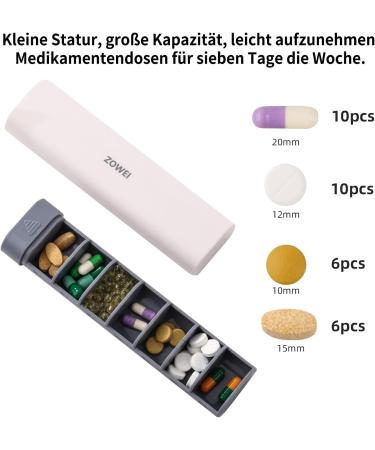 Optimized 7-Grid Pill Box for Vitamins & Medication - Portable Tablet Organizer in Orange & Gray - Buy Online on GoSupps.com