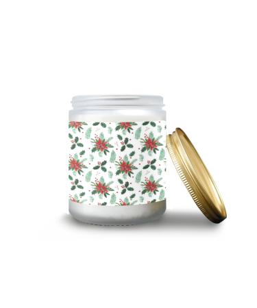 Lavender Candles for Home Scented Aromatherapy Jar Candles 7 oz Long Lasting Candles Scented Candles Gift Set for Women Perfect for Birthday Gifts Poinsettia and Holly Leaves