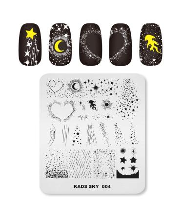 KADS Nail Art Stamping Plates Set Image Template Stencils Meteor Pattern with Stamping Plates Holder Case Organizer (SK004)