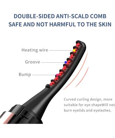 Eye Lash Curler Electric Eyelash Curler Rechargeable Heated Eye Lash Curler Eyelash Curler with Digital Display Heating Eyelash Curler USB Rechargeable Lash Enhancer for Family Wife Wedding Black - Buy Online on GoSupps.com