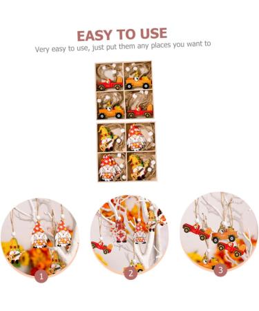 Cabilock 2 Boxes Thanksgiving Pendant Thanksgiving Gnome Pendant Festive Pendant Cartoon Wooden Accessories - Buy Online on GoSupps.com