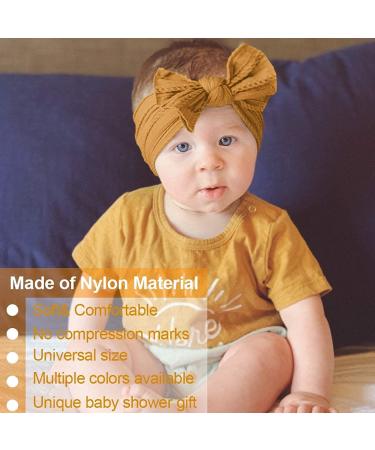 Buy Makone Baby Headbands - Stretchy Dot Hair Bands with Pom Pom Big Bows - Multi-Colored 6-Pack for Infants - Buy Online on GoSupps.com