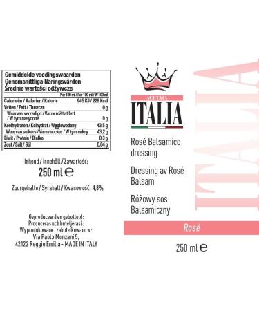 Acetaia Italia Ros Balsamic Condiment 250 ml - Buy Online on GoSupps.com