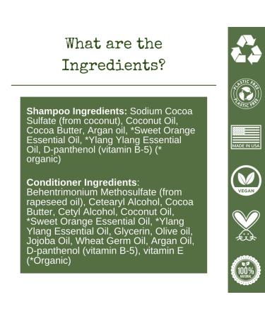 Shampoo Bar & Conditioner Set | Travel Case | Volume & Moisture for Dry Hair | Sweet Orange Ylang Ylang | Argan Oil | Made in USA | 2-Pack Combo - Buy Online on GoSupps.com