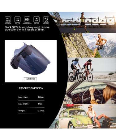 Hapifri Face Shield Sunglasses Sun Visor UPF 70+ UV Protection for Outdoors Sports - Black Small - Buy Online on GoSupps.com