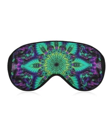 Sleep Eye Masks Psychedelic Geometric Sleep Eye Mask & Blindfold with Elastic Strap/Headband for Women Men Sleep Travel Nap
