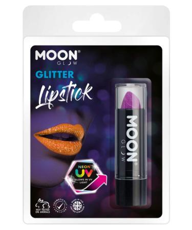 Smiffys Smiffys Moon Glow Neon UV Glitter Lipstick Purple