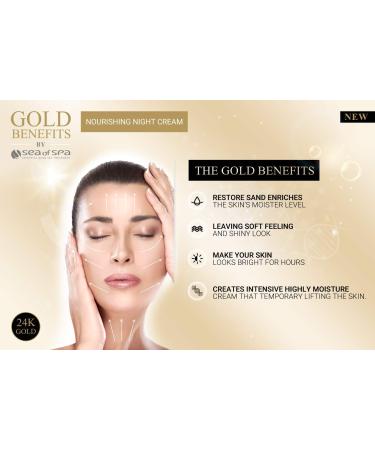 Nourishing Night Cream with Gold | 24k Dead Sea Minerals for Youthful Glow & Wrinkle Reduction - Buy Online on GoSupps.com