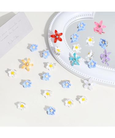 10PCS Mini Flower Hair Clips Small Cute Tiny Mini Claw Clips Flower Clips For Women Girls One Size White - Buy Online on GoSupps.com