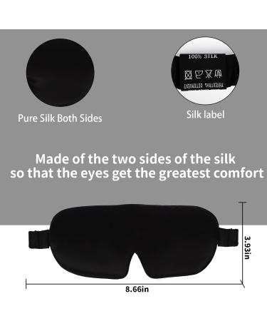 100% Mulberry Silk Sleep Mask - Adjustable Eye Mask for Women and Men - Perfect for Travel, Home, and Office - Black - Buy Online on GoSupps.com