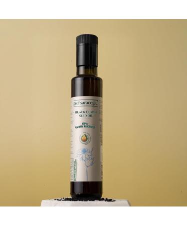 Prof Saracoglu Premium Black Seed Oil Cold Pressed (Glass Bottle) - 100% Turkish Nigella Sativa - Unrefined & Solvent Free - Liquid Black Cumin for Hair, Skin & Immune Support - Non-GMO, Mild Taste - 8.45 Fl Oz (250ml) - Buy Online on GoSupps.com