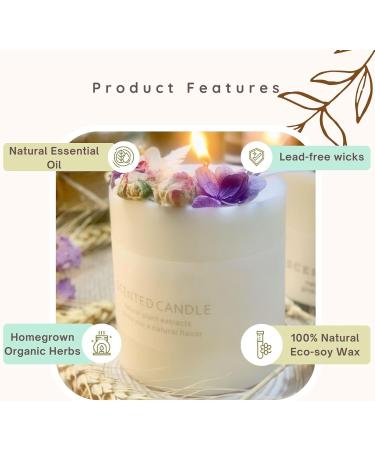 Natural Soy Scented Pillar Candles - Luxury Non-Toxic 10 oz Rose Jar Candle for Home | Aesthetic Decorative Gifts for Women - Buy Online on GoSupps.com