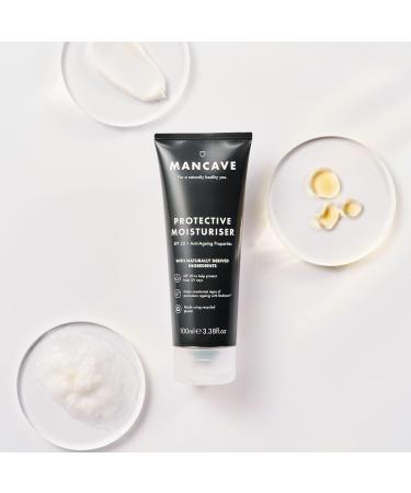 ManCave Anti-Ageing & SPF 20 Moisturiser 100ml Counteract Sign Of Premature Ageing Natural Formulation With Rosehip Oil And Vitamin E Vegan Made Using Recycled Plastics Made In England Anti-Ageing & SPF20 Moisturiser 100ml for Men - Buy Online on GoSupps.com