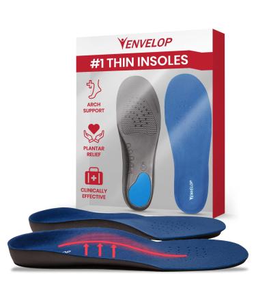 Envelop Thin Insoles for Men and Women - High Arch Support Insoles for Flat Feet & Plantar Fasciitis Foot Relief - Shoe Insert Orthotics for Plantar Fasciitis  Metatarsalgia  Heel Spur  & Foot Pain Unisex-US Men's (9.5 -...