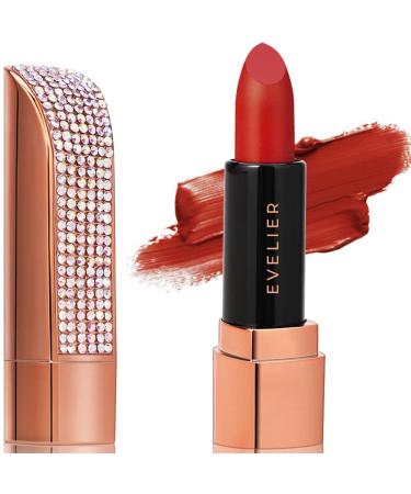 EVELIER Galaxy Lipstick - Matte  Moisturizing  Plush  Pigment-Rich Colors with Silky  Full Color Finish & Intense Hydration for All Day Coverage (Glamour Red)