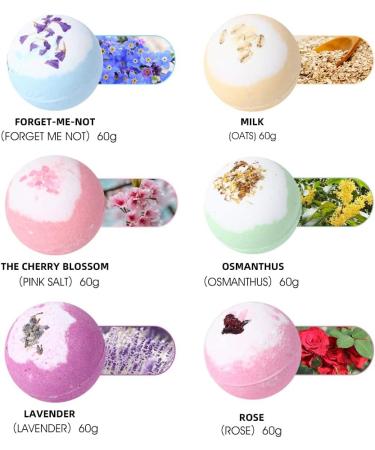 Primeauty 6PCS Dried Flowers Bath Bombs - Handmade Spa Gifts for Women | Bubble Bath Set for Birthday, Mother's Day, Christmas - Wife, Girlfriend Gift Idea - Buy Online on GoSupps.com
