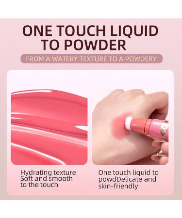 Rose Pink Liquid Blush with Cushion Applicator - Dewy Finish Cream Stick for Cheeks - Buy Online on GoSupps.com