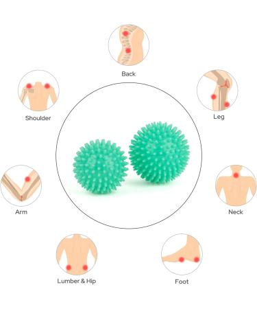 Plantar Fasciitis Relief Ball Set - 2 Pack Hard Spiky Massage Balls for Foot Therapy & Muscle Recovery - Trigger Point Massager for Myofascial Release - Green 7cm/9cm - Buy Online on GoSupps.com