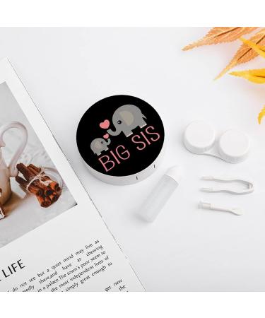 Elephant Big Sister Round Case For Contact Lens Kit Storage Box with Mirror Printed - Buy Online on GoSupps.com