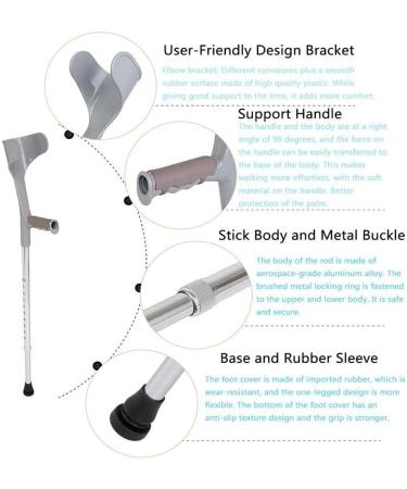 ATHUAHLR Forearm Crutches Adjustable Forearm Crutches (Pair) - Euro Style Light Weight Forearm Crutch Adult Size Crutches Support Legs After Injury or Surgery Handle Crutches for Elderly Disabled - Buy Online on GoSupps.com