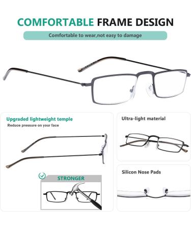 Eyekepper 5-Piece Stainless Steel Half-Eye Reading Glasses +1.75 - Stylish Black Readers for International Shipping - Buy Online on GoSupps.com