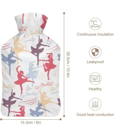 Heat Bottle with Lid - Ballet Girl Silhouette | Rubber Hot Water Bag for Pain Relief Cramps & Foot Warmer - Hot & Cold Therapy - Buy Online on GoSupps.com