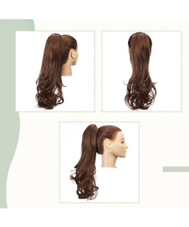 Buy Sego 45cm Ponytail Hair Extension - Voluminous Clip-In Wavy Synthetic Hair in White Brown | International Shipping - Buy Online on GoSupps.com