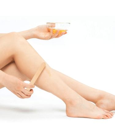 moinkerin 50 Pcs Disposable Wooden Waxing Spatulas Wax Applicator Sticks for Hair Removal Round Ended - Buy Online on GoSupps.com