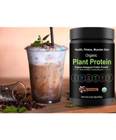 Buy Organic Plant Protein - Ketogenic Protein Powder (Chocolate) with Coconut & Avocado Oils - 440g - Best for Health & Fitness - Buy Online on GoSupps.com