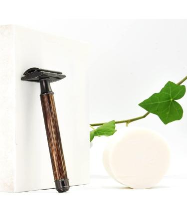 Eco-Friendly Safety Razor for Men & Women | Bamboo Grip Razor Plane | Zero Waste Shaving | BAMBaw Slim Dark - Buy Online on GoSupps.com