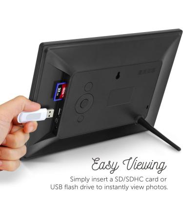 Aluratek 10 LCD Digital Photo Frame with 4GB Built-In Memory - Black | USB SD/SDHC Support | ADMPF310F - Buy Online on GoSupps.com
