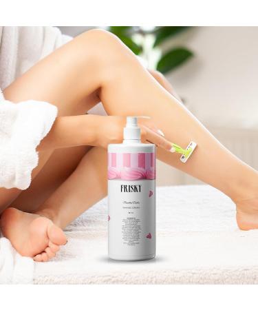 Frisky Frosted Cake Shaving Cream for Women - 32 OZ Rash-Free Moisturizing Formula with Shea Butter & Jojoba Oil | Vanilla Scent for Sensitive Skin Bikini Armpit & Face - Buy Online on GoSupps.com