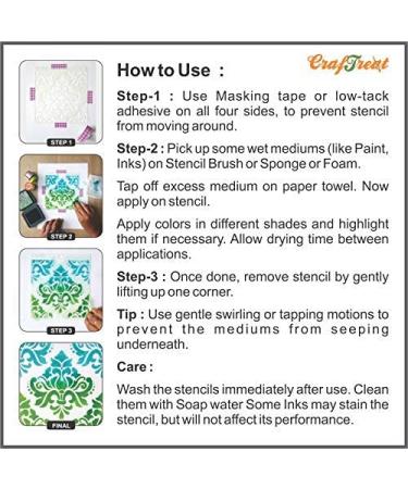 CrafTreat Camouflage Stencils - 6x6 Inches - Reusable DIY Art Stencils for Wood, Canvas, Paper, Fabric, Floor, Wall, and Tile | Camouflage Pattern - Buy Online on GoSupps.com