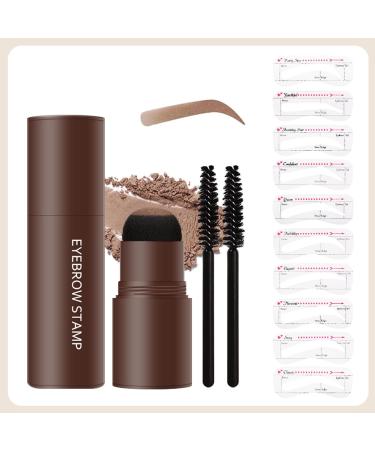 LXZJJM Eyebrow Stamp Stencil Kit - Long-lasting Smudge-free Brow Makeup | Natural and Smooth Texture | Multifunctional | Includes 10 Brow Shapes & Stamps | Reusable eyebrow stencils (03 dark brown 2pcs) - Buy Online on GoSupps.com