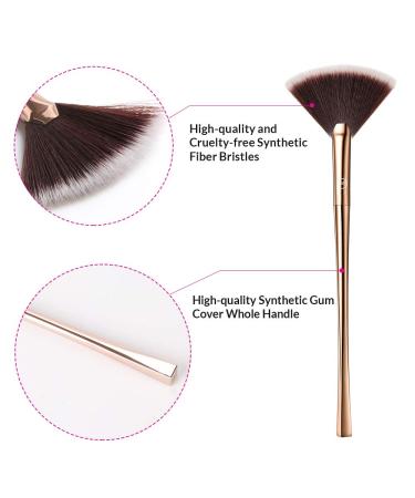 Brush Master Gold Fan Kabuki Makeup Brush for Flawless Foundation & Powder Buffing - Buy Online on GoSupps.com