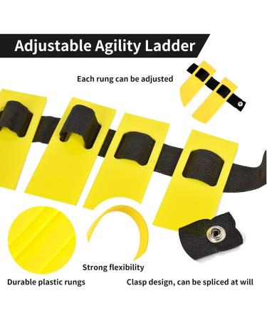 TNZMART Yellow Sports Speed Agility Training Set with Ladder, Hurdles, and 10 Disc Cones - Buy Online on GoSupps.com