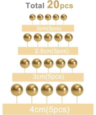 Astaron 20 Pcs Gold Tortendeko Balls Cake Toppers | Mini Balloons for Wedding Baby Shower & Birthday Cake Decor - Buy Online on GoSupps.com