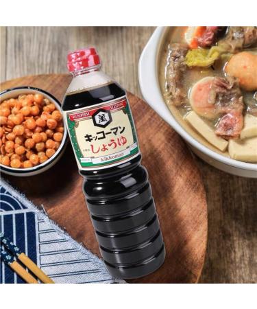 Kikkoman Koikuchi Shoyu Japanese Soy Sauce (GMO-free) 1 Litre (Pack of 1) - Buy Online on GoSupps.com