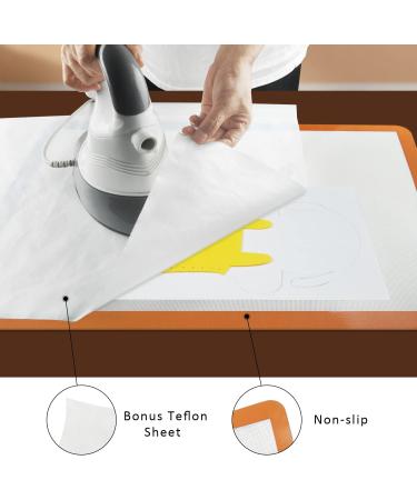 Applique Fusing Mat 17x24 with See-Through Design - Silicone Mat for Arts & Crafts, Bonus Teflon Coated Sheet and Iron Rest Pad Included - Buy Online on GoSupps.com