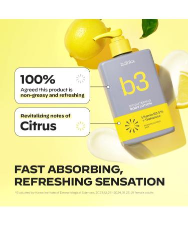 b.clinicx Niacinamide 5% Brightening Body Lotion (10.14 fl oz / 300ml) Even Skin Tone Antioxidant-Rich Lotion for Women Vitamin C Lotion for Radiant Skin Body Moisturizer Korean Skincare - Buy Online on GoSupps.com